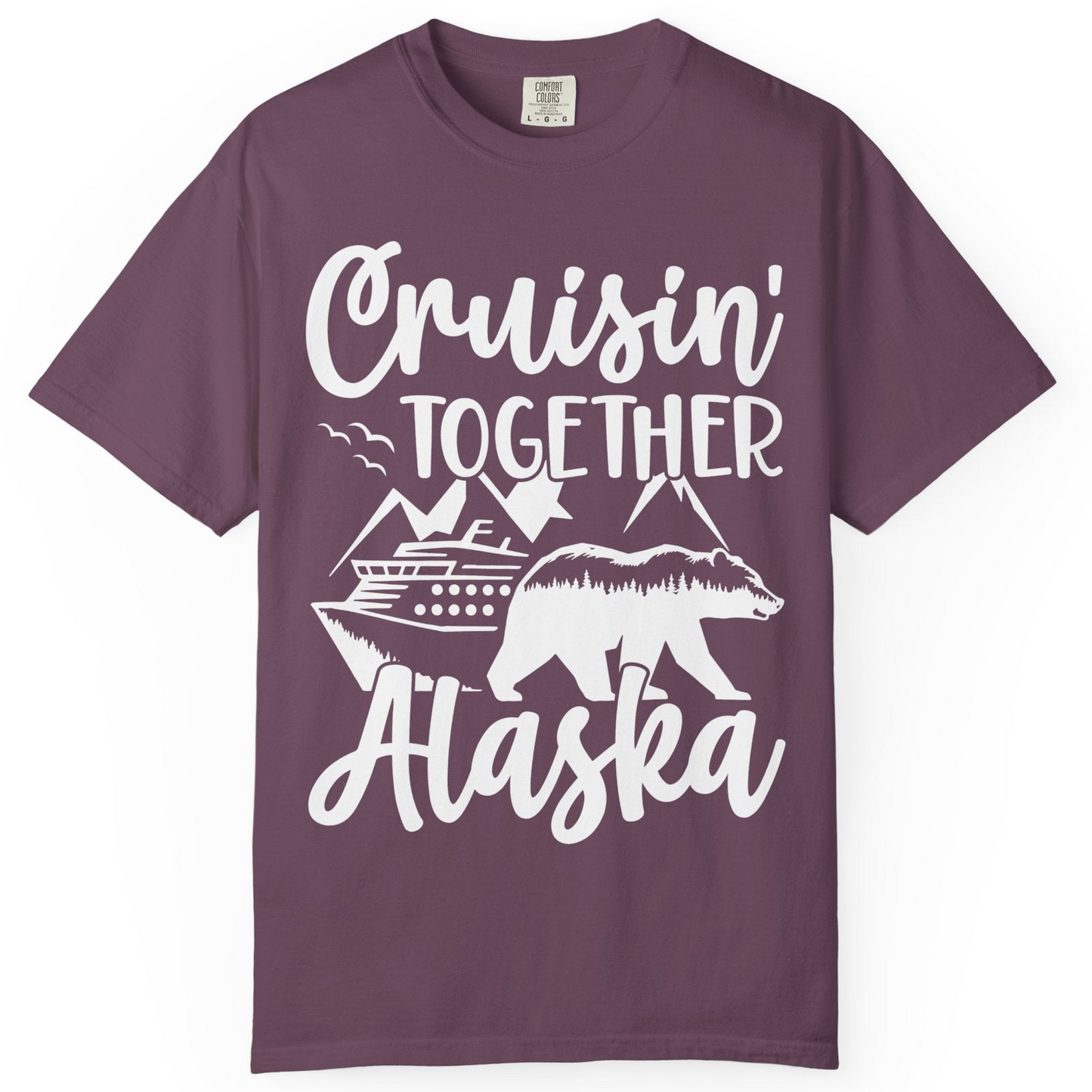 Alaska Cruise Adventure Shirt Comfort Colors T-Shirt – Berry – Alaska Cruise Shirts