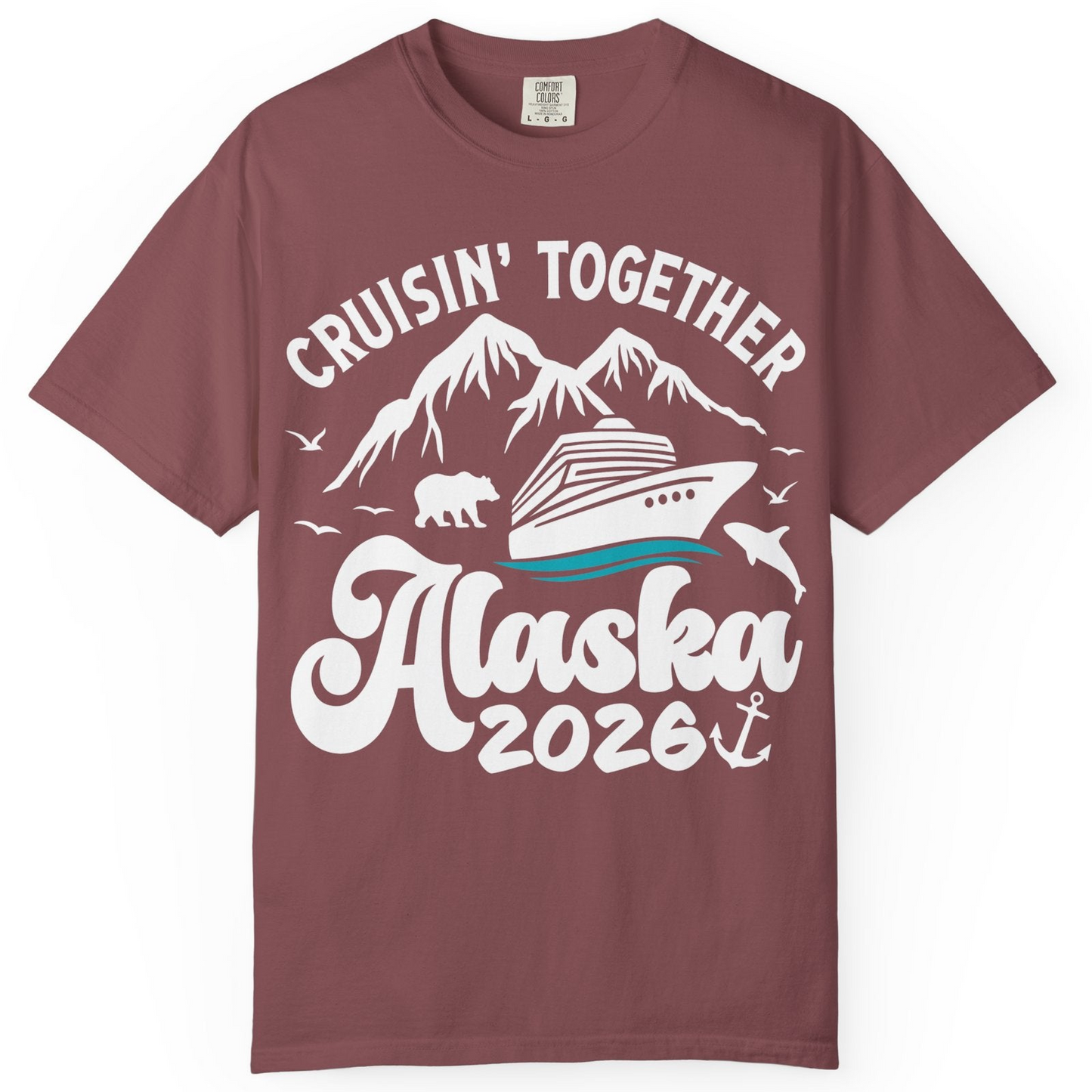 Alaska Cruise Adventure Shirt Comfort Colors T-Shirt – Brick – Alaska Cruise Shirts