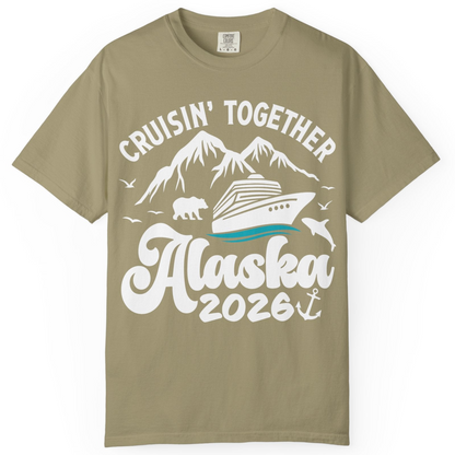 Alaska Cruise Adventure Shirt Comfort Colors T-Shirt – Khaki – Alaska Cruise Shirts