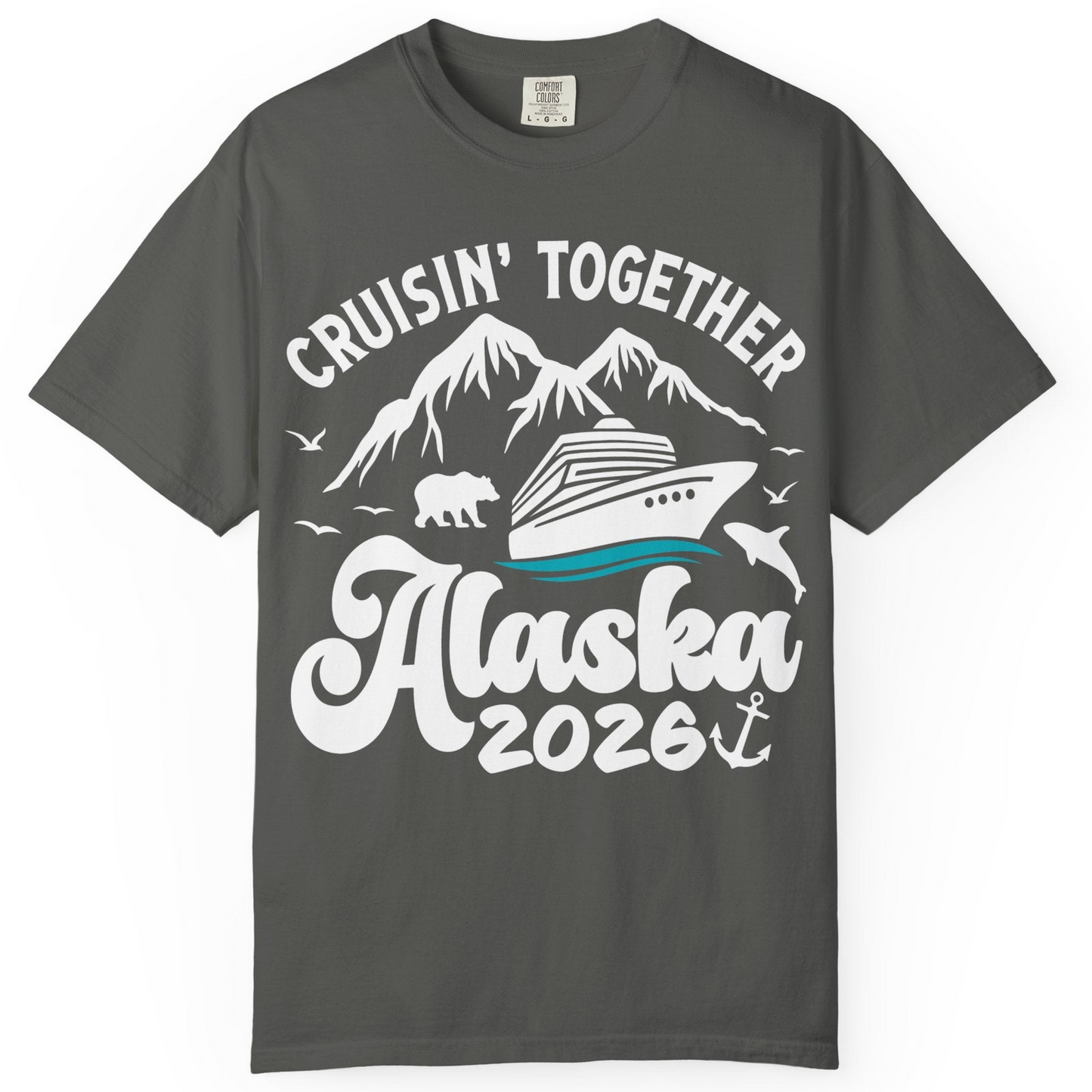 Alaska Cruise Adventure Shirt Comfort Colors T-Shirt – Pepper – Alaska Cruise Shirts