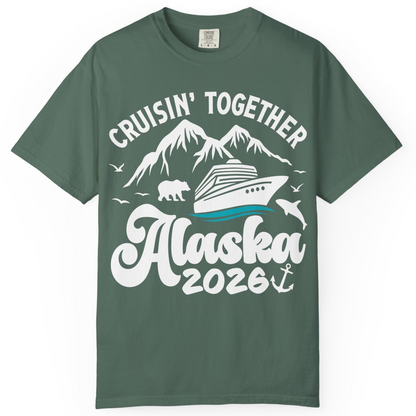 Alaska Cruise Adventure Shirt Comfort Colors T-Shirt – Blue Spruce – Alaska Cruise Shirts