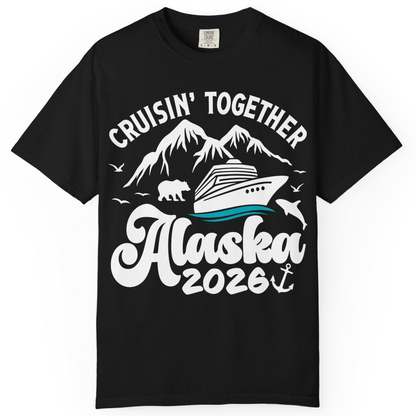 Alaska Cruise Adventure Shirt Comfort Colors T-Shirt – Black – Alaska Cruise Shirts