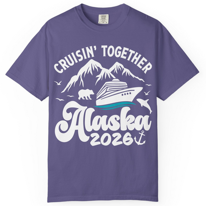 Alaska Cruise Adventure Shirt Comfort Colors T-Shirt – Grape – Alaska Cruise Shirts