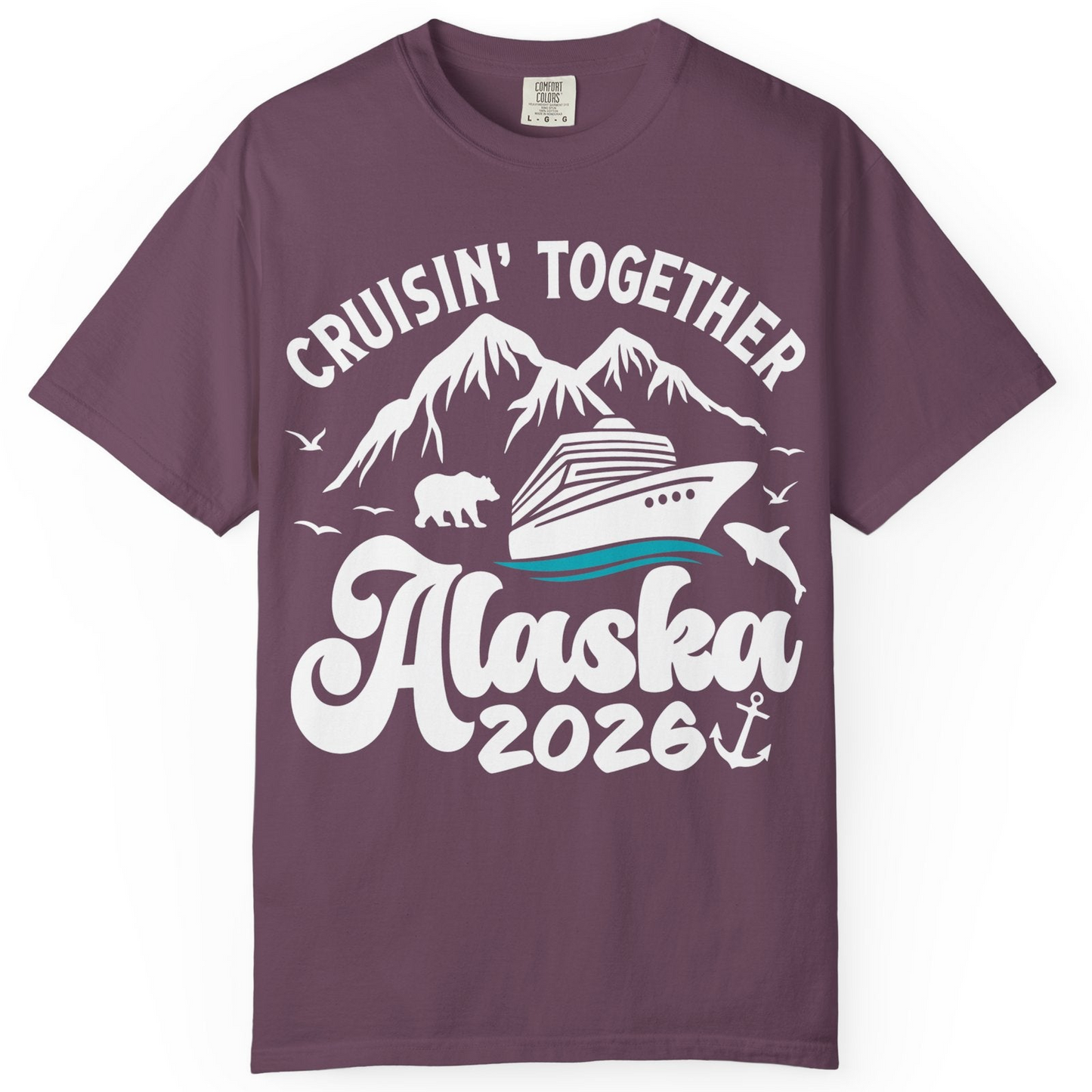 Alaska Cruise Adventure Shirt Comfort Colors T-Shirt – Berry – Alaska Cruise Shirts