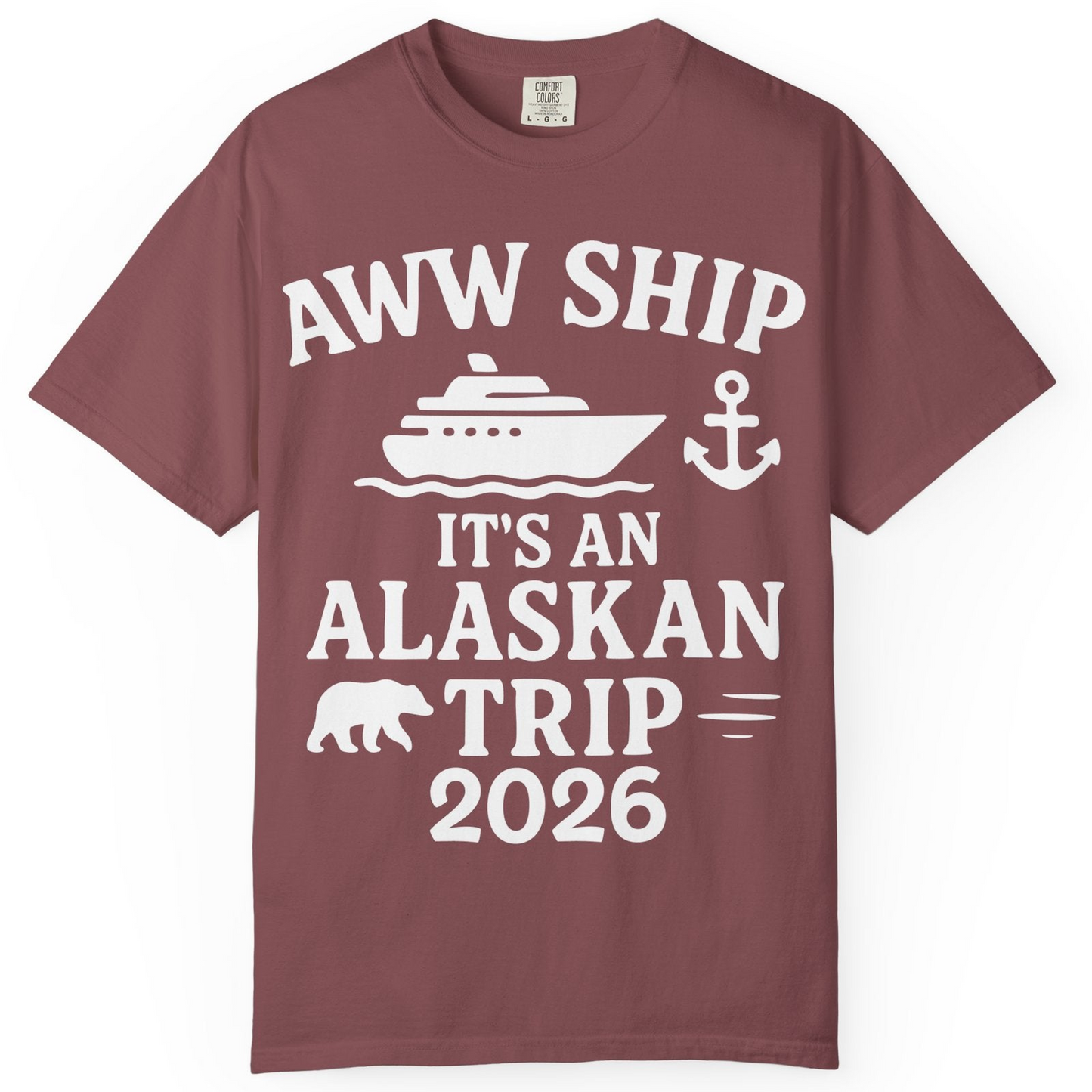 Alaska Cruise Shirt Comfort Colors T-Shirt – Brick – Alaska Cruise Shirts