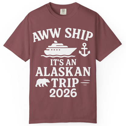 Alaska Cruise Shirt Comfort Colors T-Shirt – Brick – Alaska Cruise Shirts