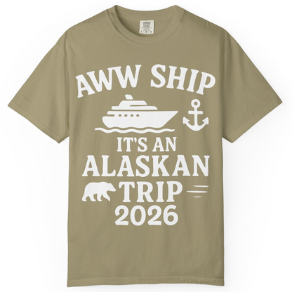 Alaska Cruise Shirt Comfort Colors T-Shirt – Khaki – Alaska Cruise Shirts