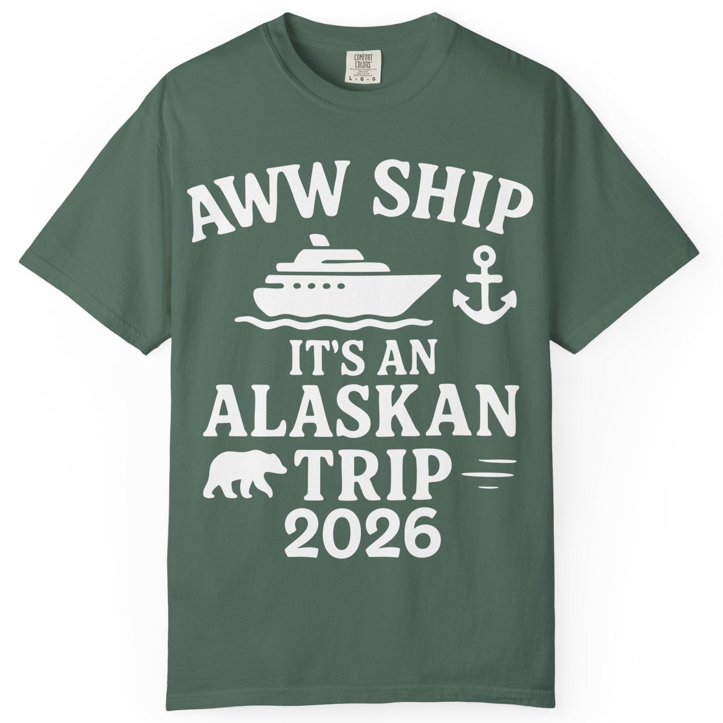Alaska Cruise Shirt Comfort Colors T-Shirt – Blue Spruce – Alaska Cruise Shirts
