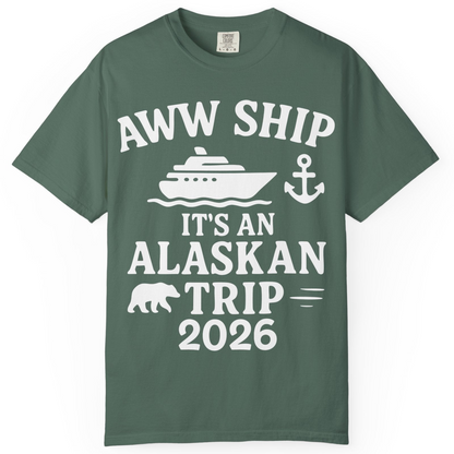 Alaska Cruise Shirt Comfort Colors T-Shirt – Blue Spruce – Alaska Cruise Shirts