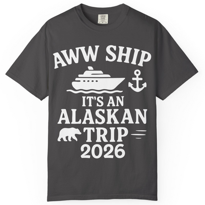 Alaska Cruise Shirt Comfort Colors T-Shirt – Graphite – Alaska Cruise Shirts