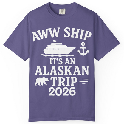 Alaska Cruise Shirt Comfort Colors T-Shirt – Grape – Alaska Cruise Shirts