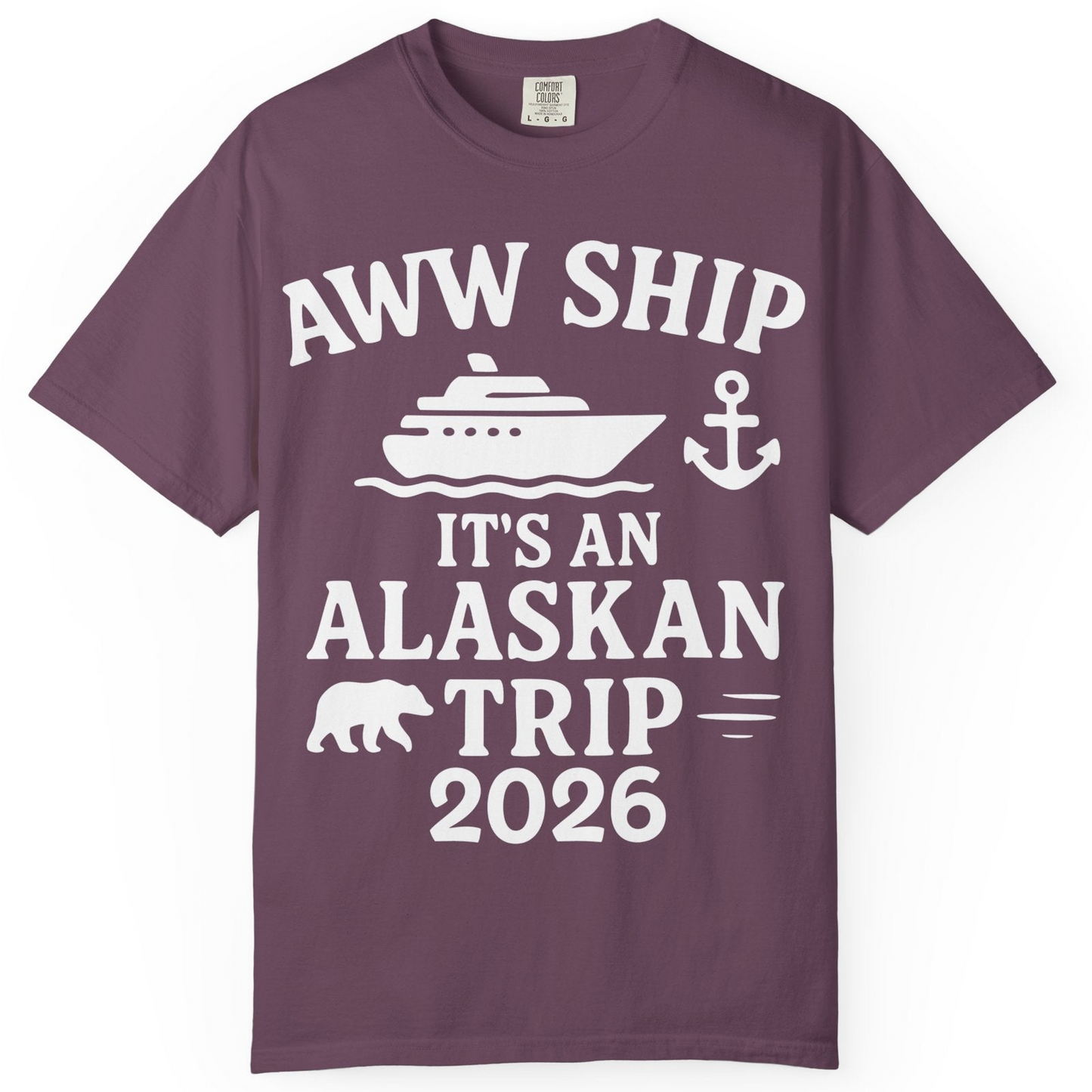 Alaska Cruise Shirt Comfort Colors T-Shirt – Berry – Alaska Cruise Shirts
