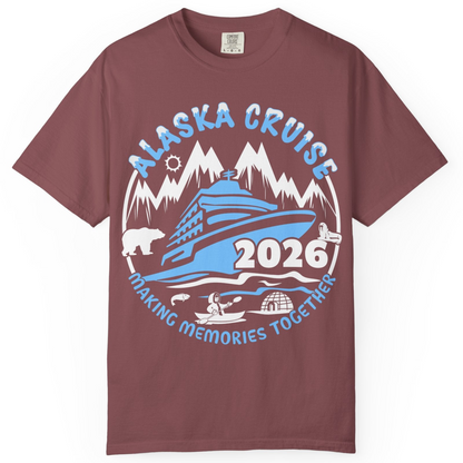 Alaska Cruise 2026 Shirt Comfort Colors T-Shirt – Brick – Alaska Cruise Shirts