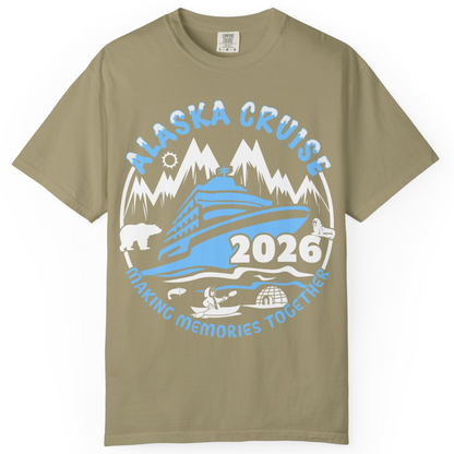 Alaska Cruise 2026 Shirt Comfort Colors T-Shirt – Khaki – Alaska Cruise Shirts