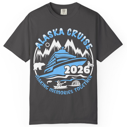 Alaska Cruise 2026 Shirt Comfort Colors T-Shirt – Graphite – Alaska Cruise Shirts