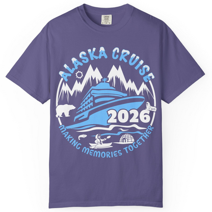 Alaska Cruise 2026 Shirt Comfort Colors T-Shirt – Grape – Alaska Cruise Shirts