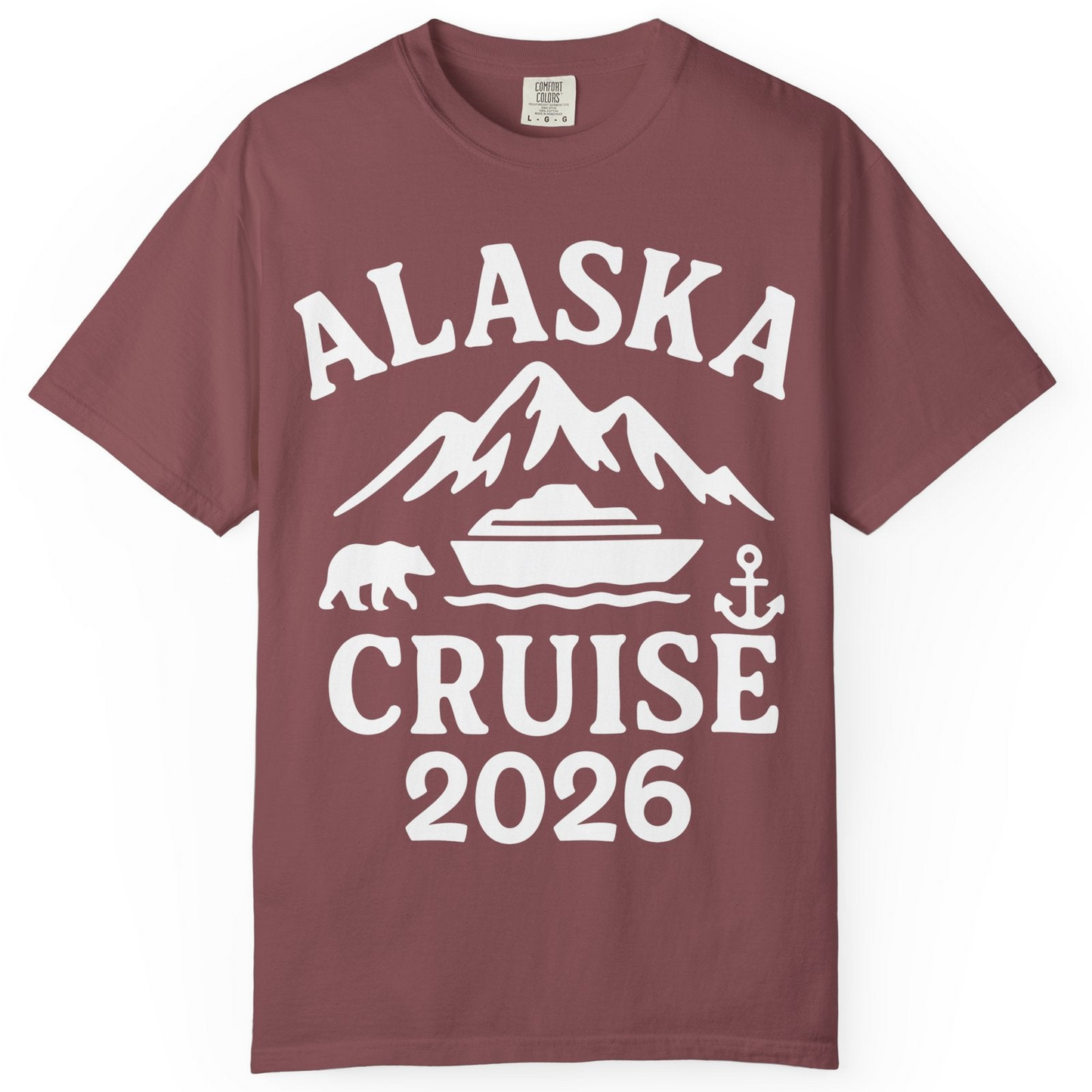Alaska Cruise 2026 Shirt Comfort Colors T-Shirt – Brick – Alaska Cruise Shirts