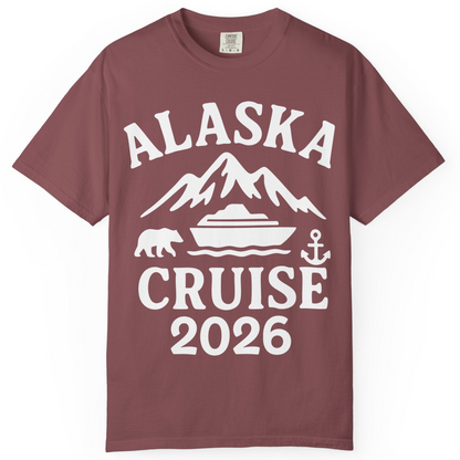 Alaska Cruise 2026 Shirt Comfort Colors T-Shirt – Brick – Alaska Cruise Shirts
