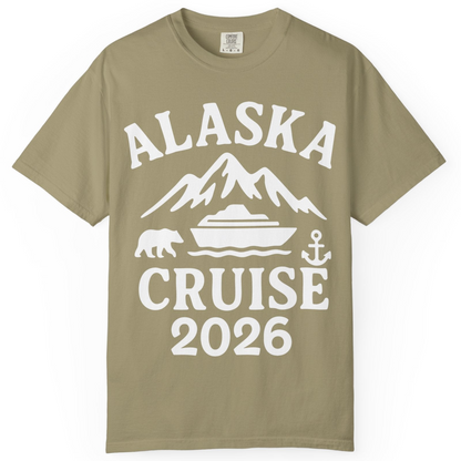 Alaska Cruise 2026 Shirt Comfort Colors T-Shirt – Khaki – Alaska Cruise Shirts