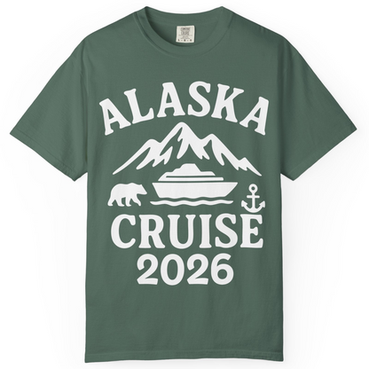 Alaska Cruise 2026 Shirt Comfort Colors T-Shirt – Blue Spruce – Alaska Cruise Shirts