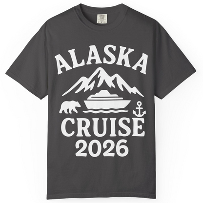 Alaska Cruise 2026 Shirt Comfort Colors T-Shirt – Graphite – Alaska Cruise Shirts
