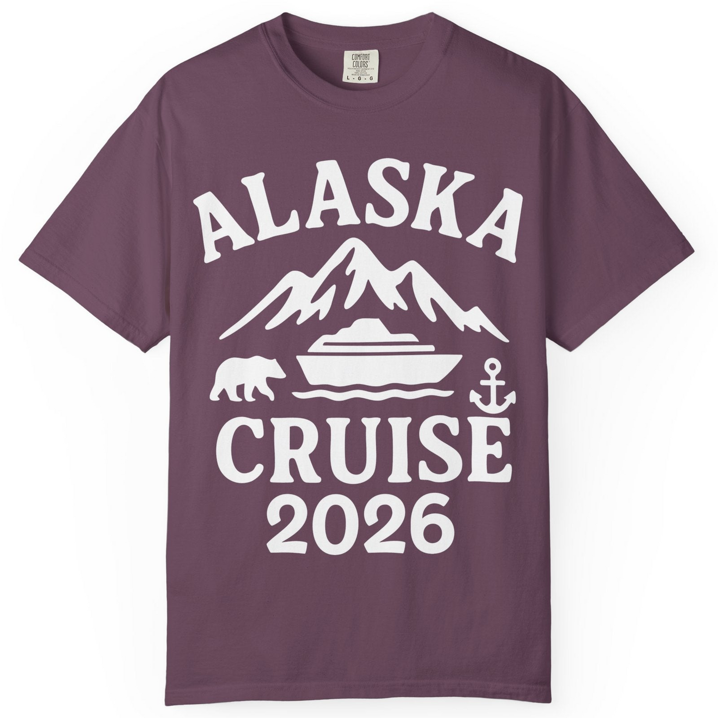 Alaska Cruise 2026 Shirt Comfort Colors T-Shirt – Berry – Alaska Cruise Shirts