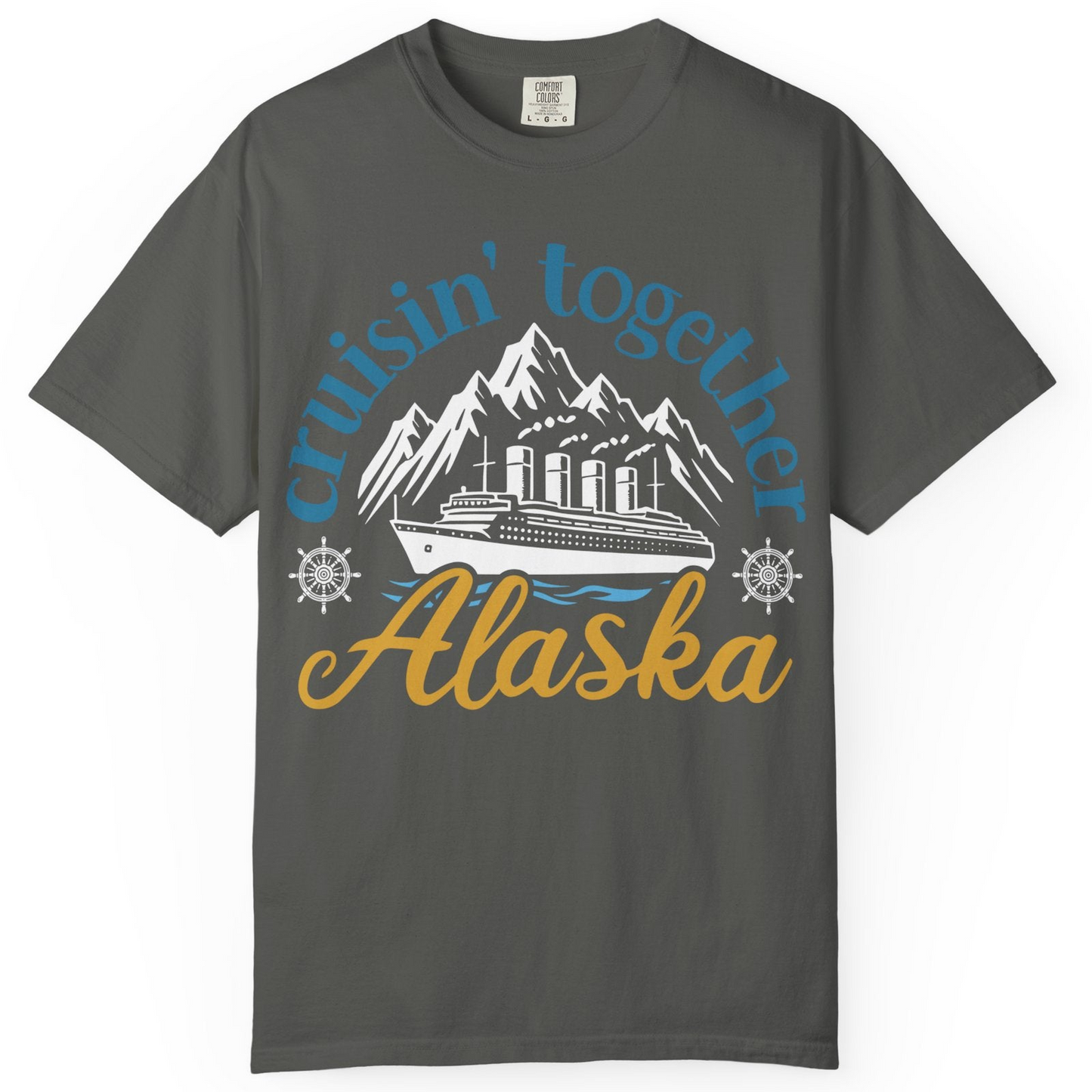 Alaska Cruise Adventure Shirt Comfort Colors T-Shirt – Pepper – Alaska Cruise Shirts
