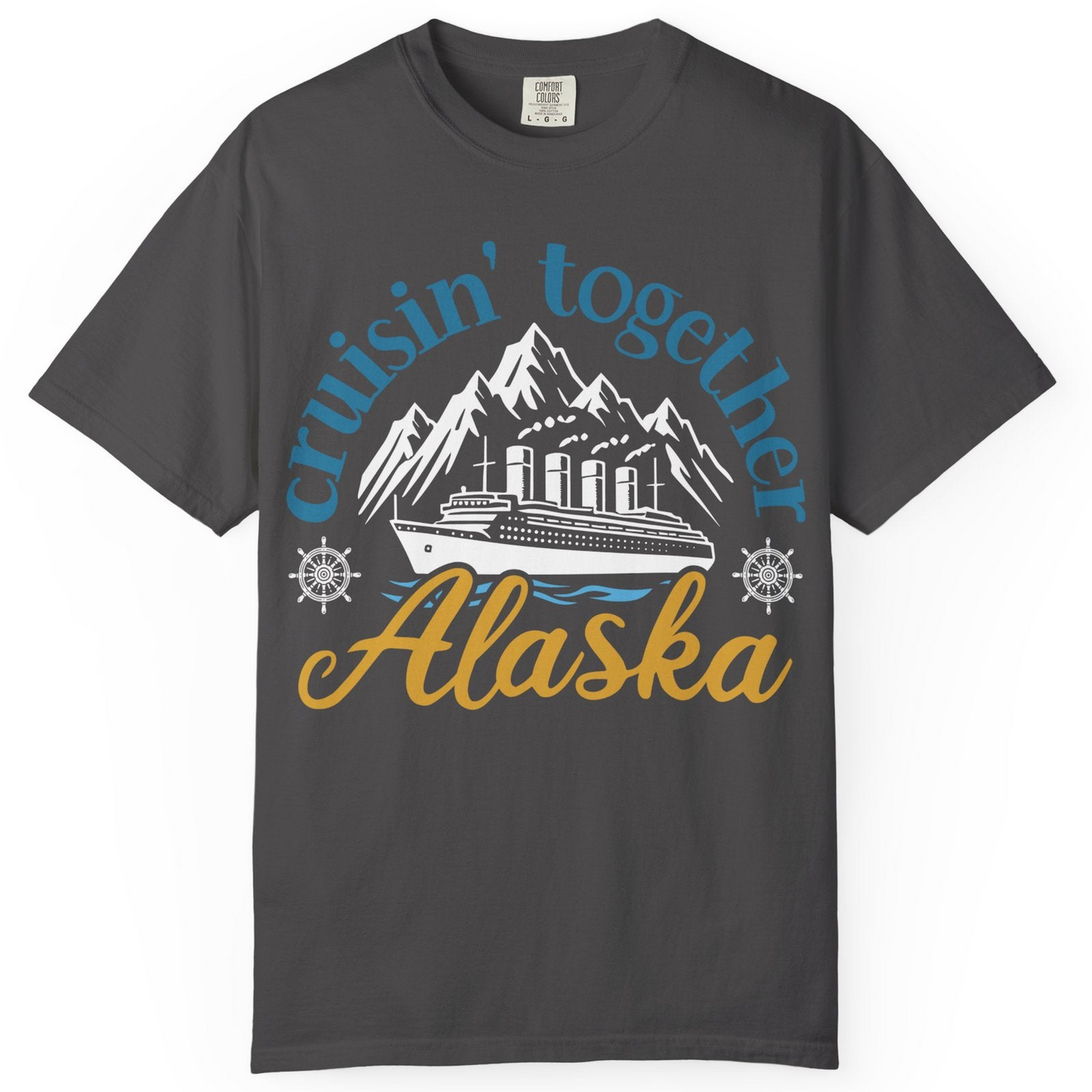 Alaska Cruise Adventure Shirt Comfort Colors T-Shirt – Graphite – Alaska Cruise Shirts