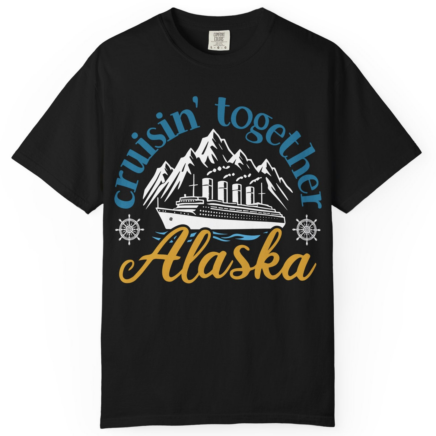 Alaska Cruise Adventure Shirt Comfort Colors T-Shirt – Black – Alaska Cruise Shirts