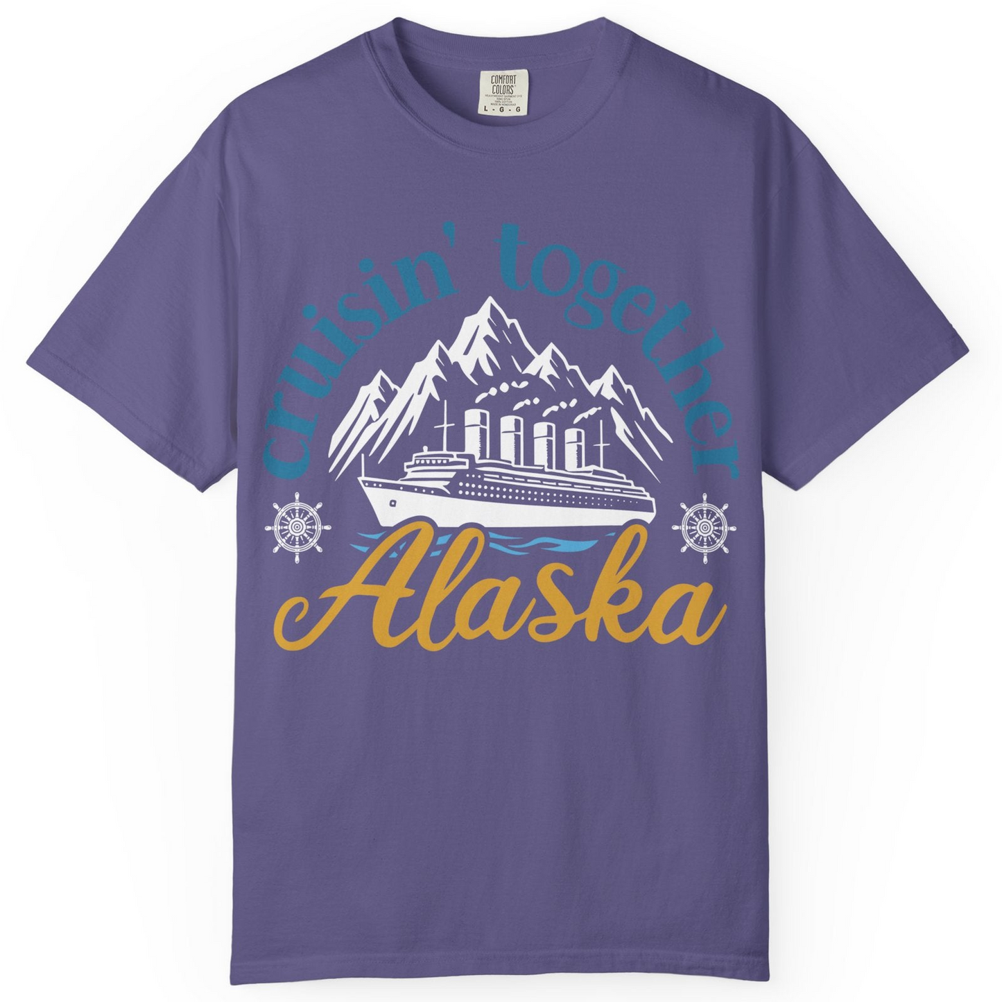 Alaska Cruise Adventure Shirt Comfort Colors T-Shirt – Grape – Alaska Cruise Shirts