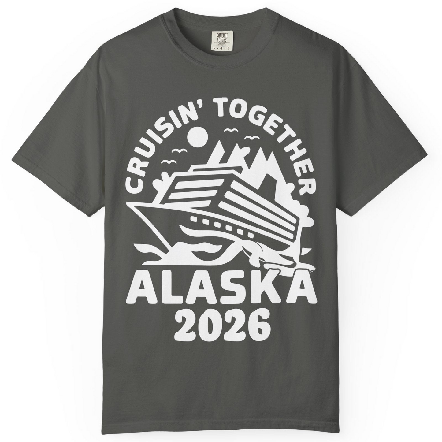 Cruisin Together Alaska Cruise Shirt Comfort Colors T-Shirt – Pepper – Alaska Cruise Shirts
