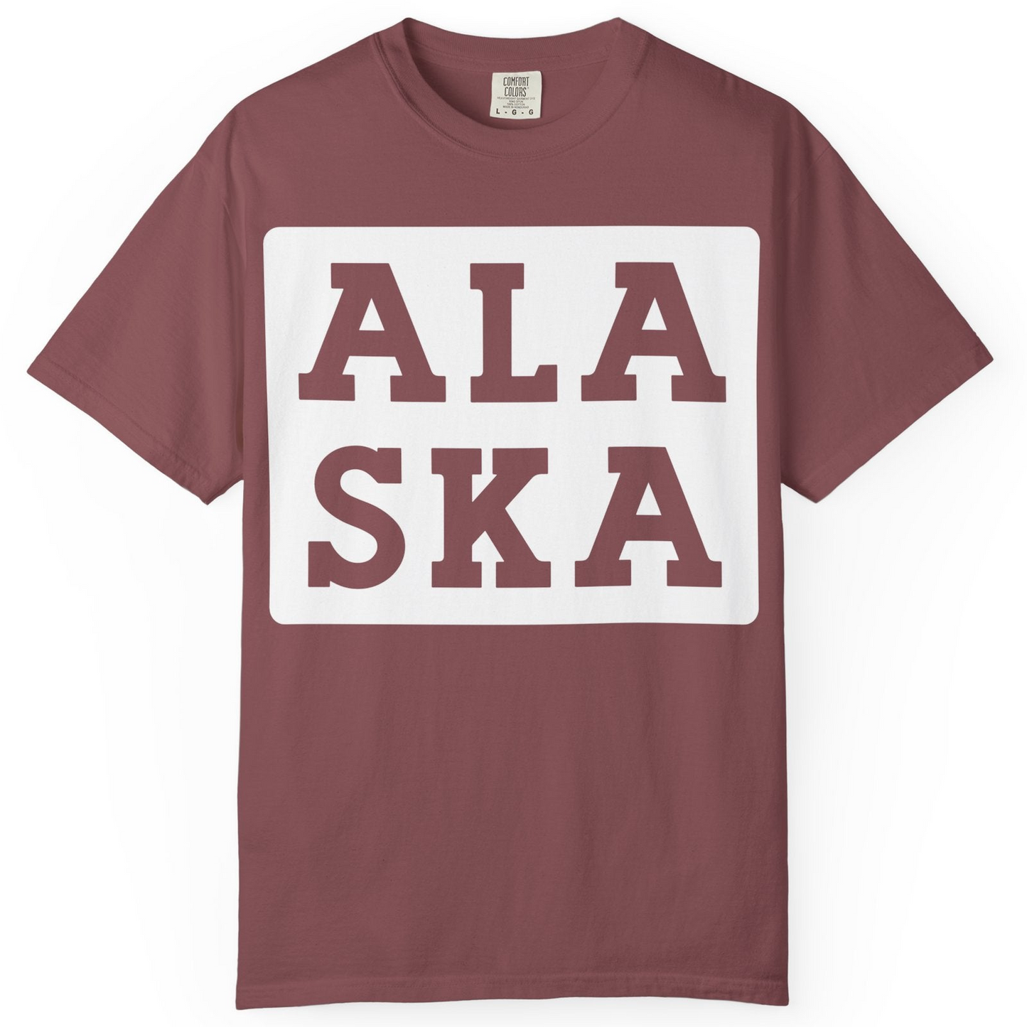 Bold Alaska Block Text Shirt Comfort Colors T-Shirt – Brick – Alaska Cruise Shirts