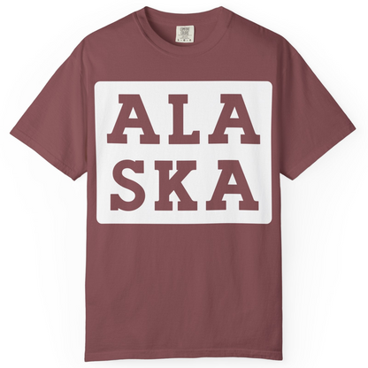 Bold Alaska Block Text Shirt Comfort Colors T-Shirt – Brick – Alaska Cruise Shirts