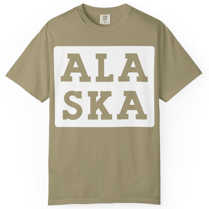Bold Alaska Block Text Shirt Comfort Colors T-Shirt – Khaki – Alaska Cruise Shirts