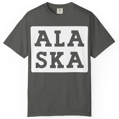 Bold Alaska Block Text Shirt Comfort Colors T-Shirt – Pepper – Alaska Cruise Shirts