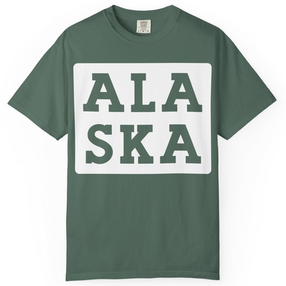 Bold Alaska Block Text Shirt Comfort Colors T-Shirt – Blue Spruce – Alaska Cruise Shirts