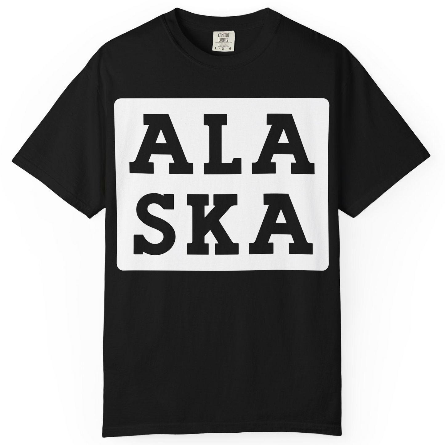Bold Alaska Block Text Shirt Comfort Colors T-Shirt – Black – Alaska Cruise Shirts