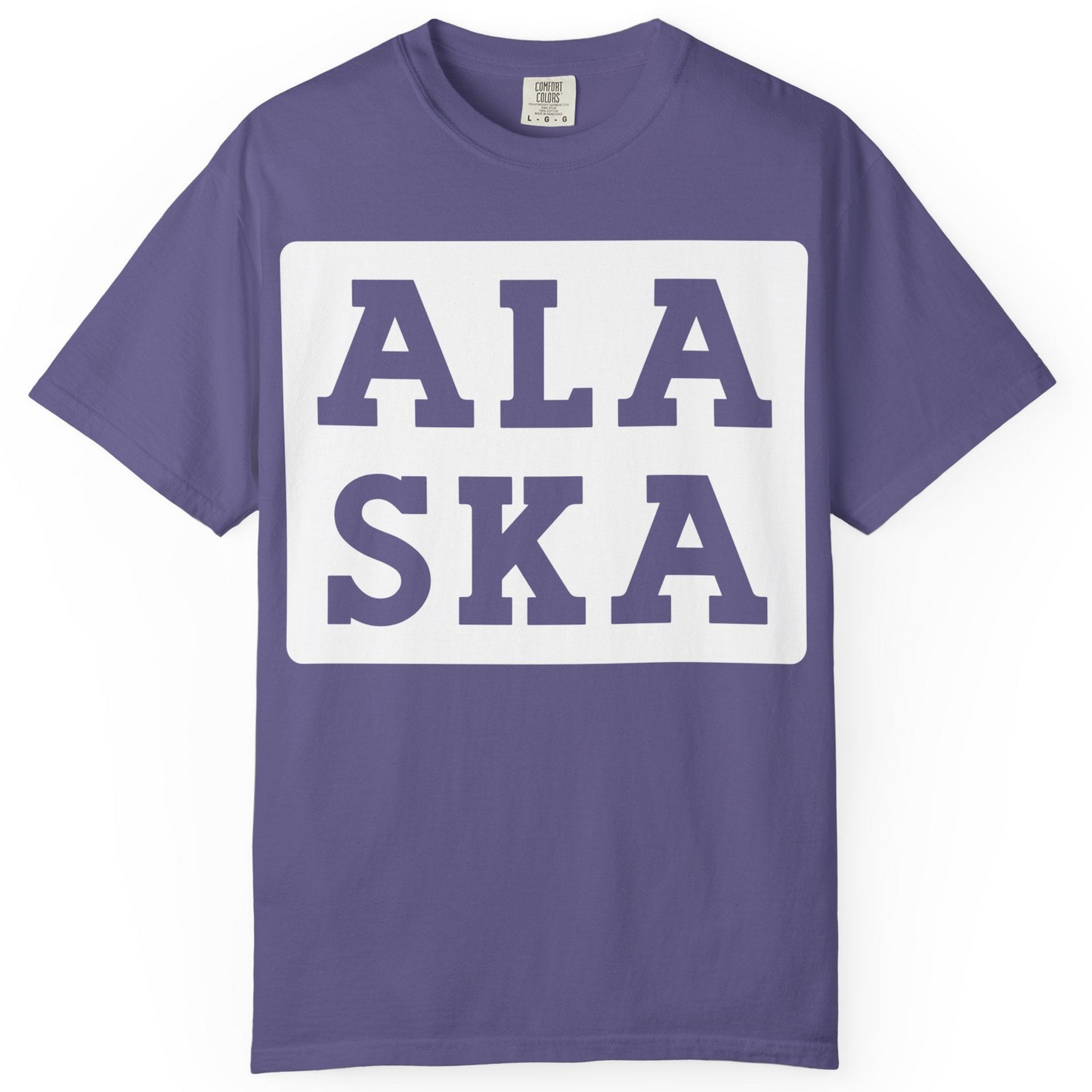 Bold Alaska Block Text Shirt Comfort Colors T-Shirt – Grape – Alaska Cruise Shirts