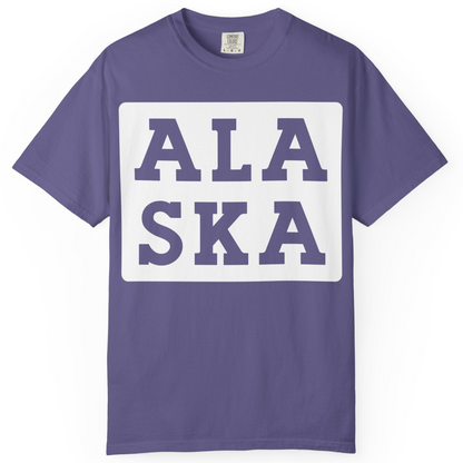 Bold Alaska Block Text Shirt Comfort Colors T-Shirt – Grape – Alaska Cruise Shirts