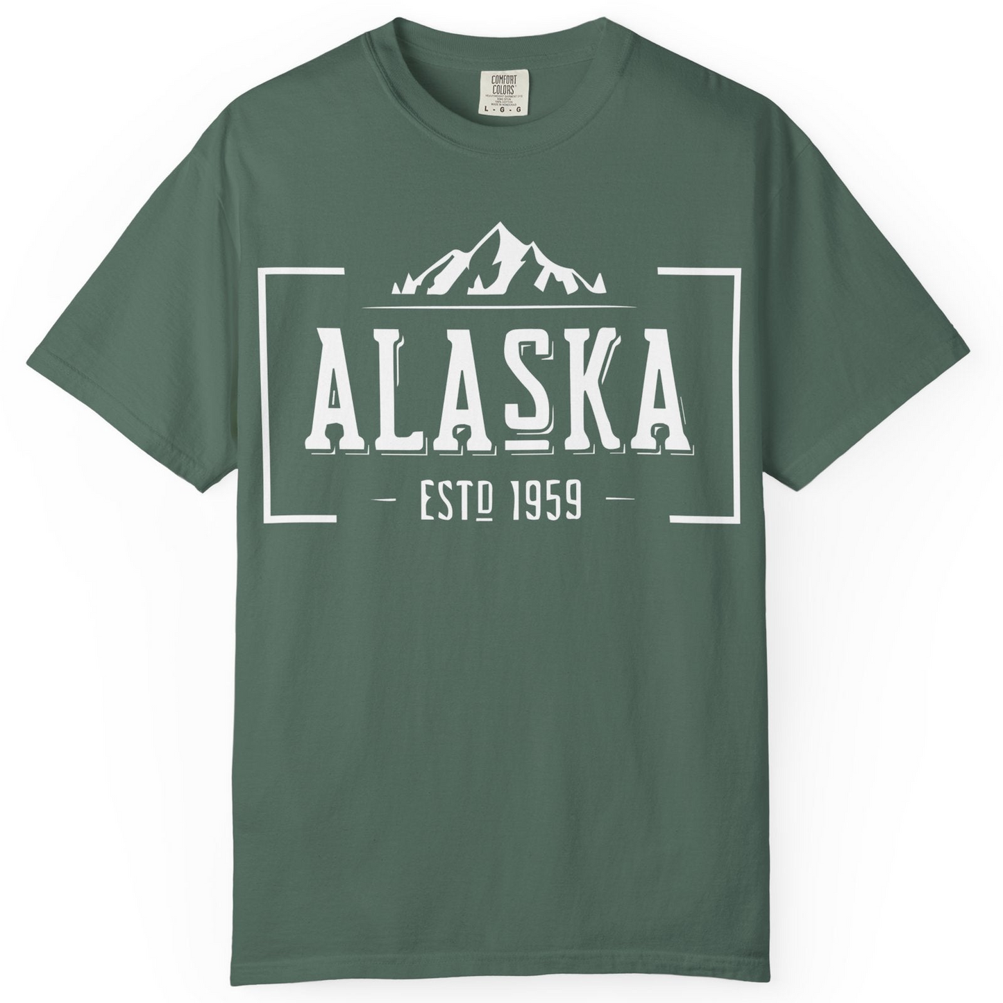 Vintage Alaska Estd 1959 Shirt Comfort Colors T-Shirt – Blue Spruce – Alaska Cruise Shirts