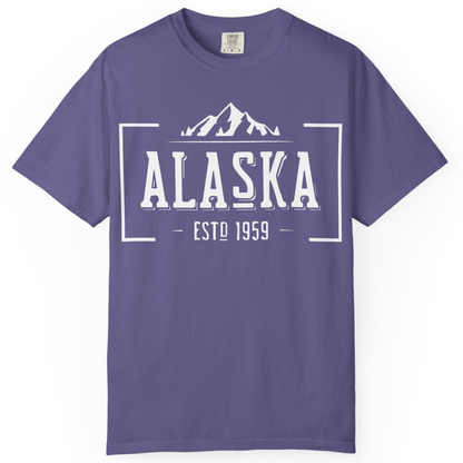 Vintage Alaska Estd 1959 Shirt Comfort Colors T-Shirt – Grape – Alaska Cruise Shirts