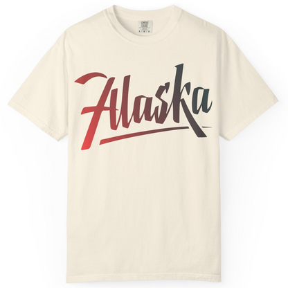 Alaska Script Wordmark Shirt Comfort Colors T-Shirt – Ivory – Alaska Cruise Shirts