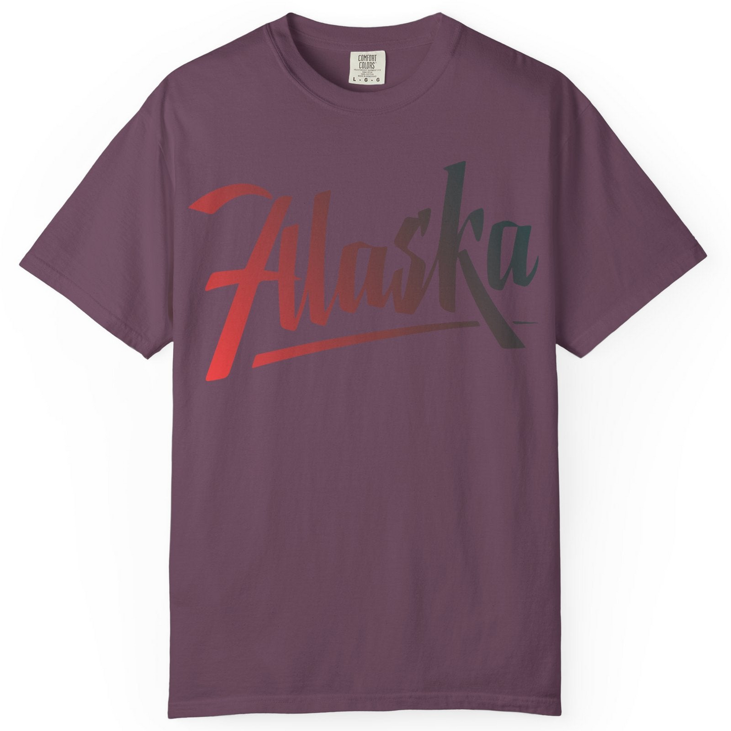 Alaska Script Wordmark Shirt Comfort Colors T-Shirt – Berry – Alaska Cruise Shirts