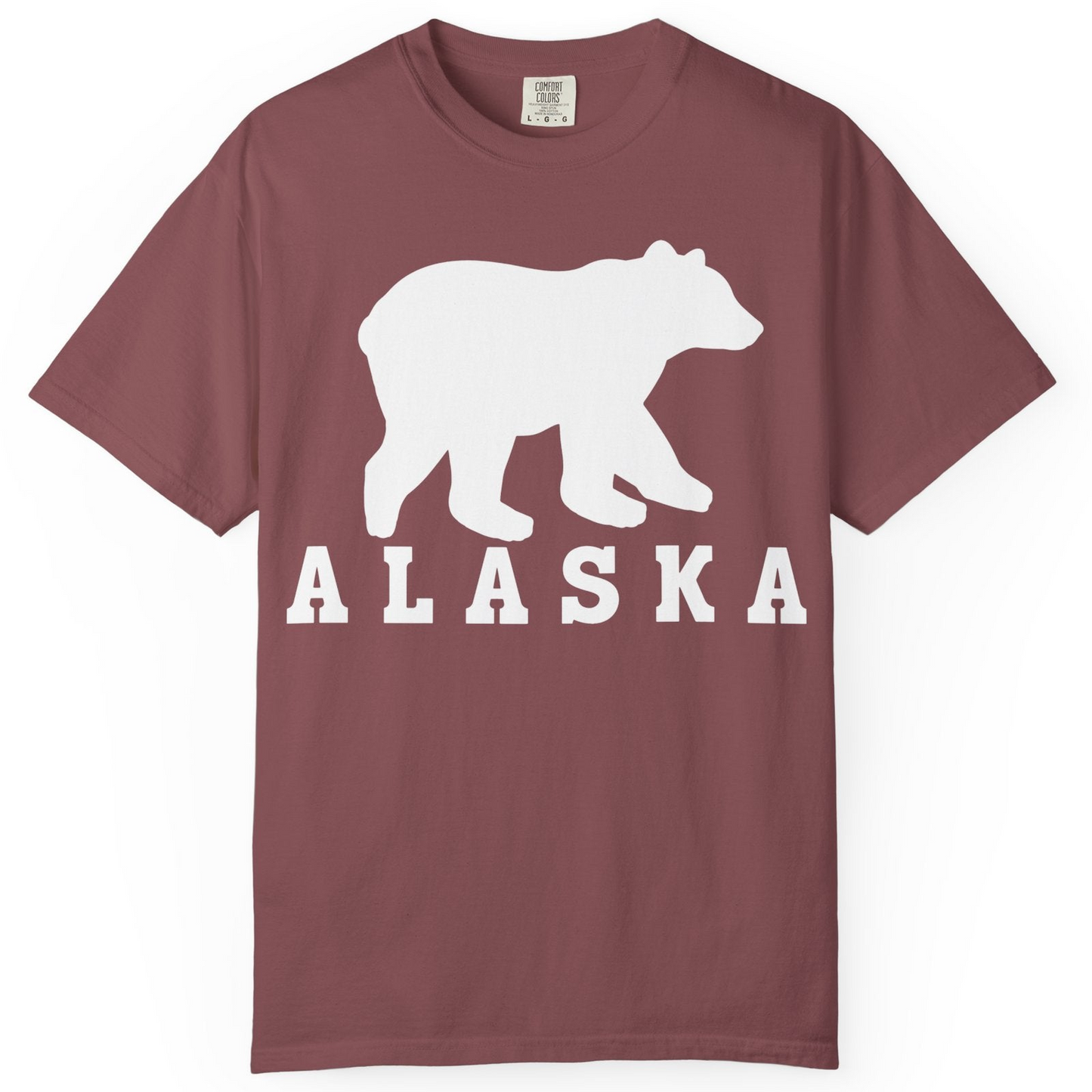 Alaska Bear Silhouette Shirt Comfort Colors T-Shirt – Brick – Alaska Cruise Shirts