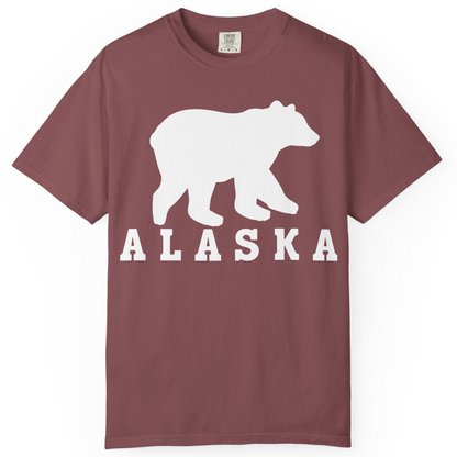 Alaska Bear Silhouette Shirt Comfort Colors T-Shirt – Brick – Alaska Cruise Shirts