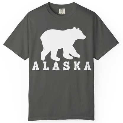 Alaska Bear Silhouette Shirt Comfort Colors T-Shirt – Pepper – Alaska Cruise Shirts