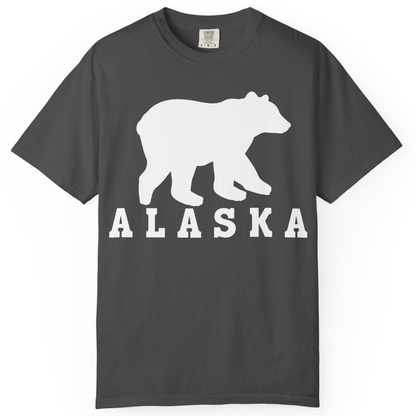 Alaska Bear Silhouette Shirt Comfort Colors T-Shirt – Graphite – Alaska Cruise Shirts
