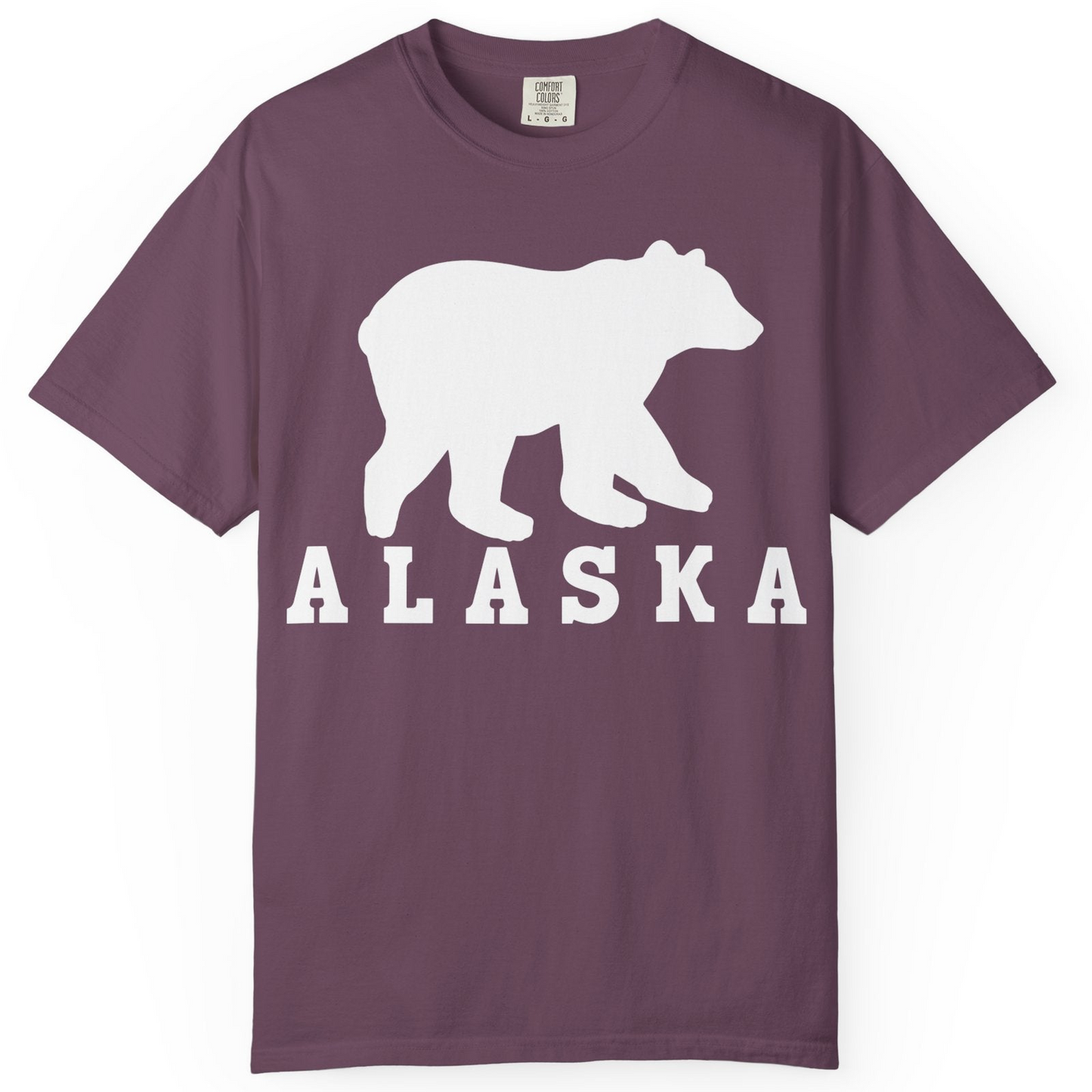 Alaska Bear Silhouette Shirt Comfort Colors T-Shirt – Berry – Alaska Cruise Shirts