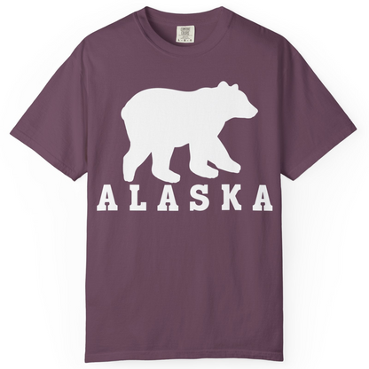 Alaska Bear Silhouette Shirt Comfort Colors T-Shirt – Berry – Alaska Cruise Shirts
