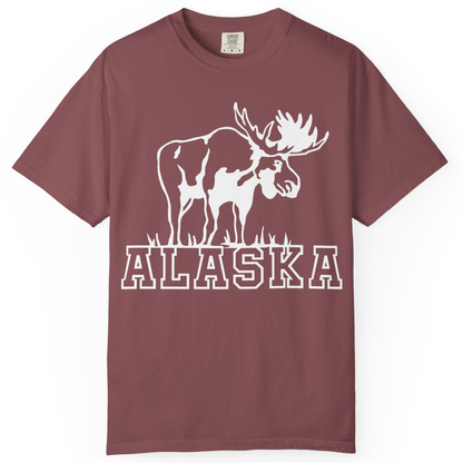 Alaska Moose Silhouette Shirt Comfort Colors T-Shirt – Brick – Alaska Cruise Shirts